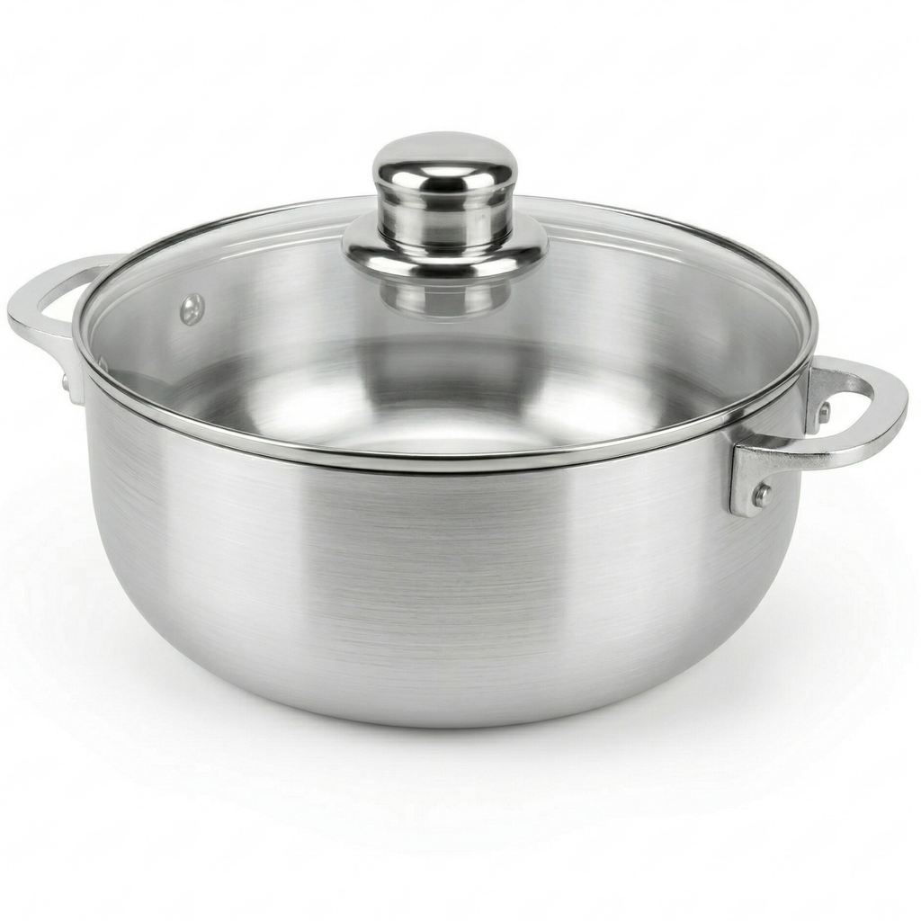 ARROYO Cast Aluminum Caldero with Glass Lid, Traditional Pot for Rice, Beans & Stews, Even Heat Distribution